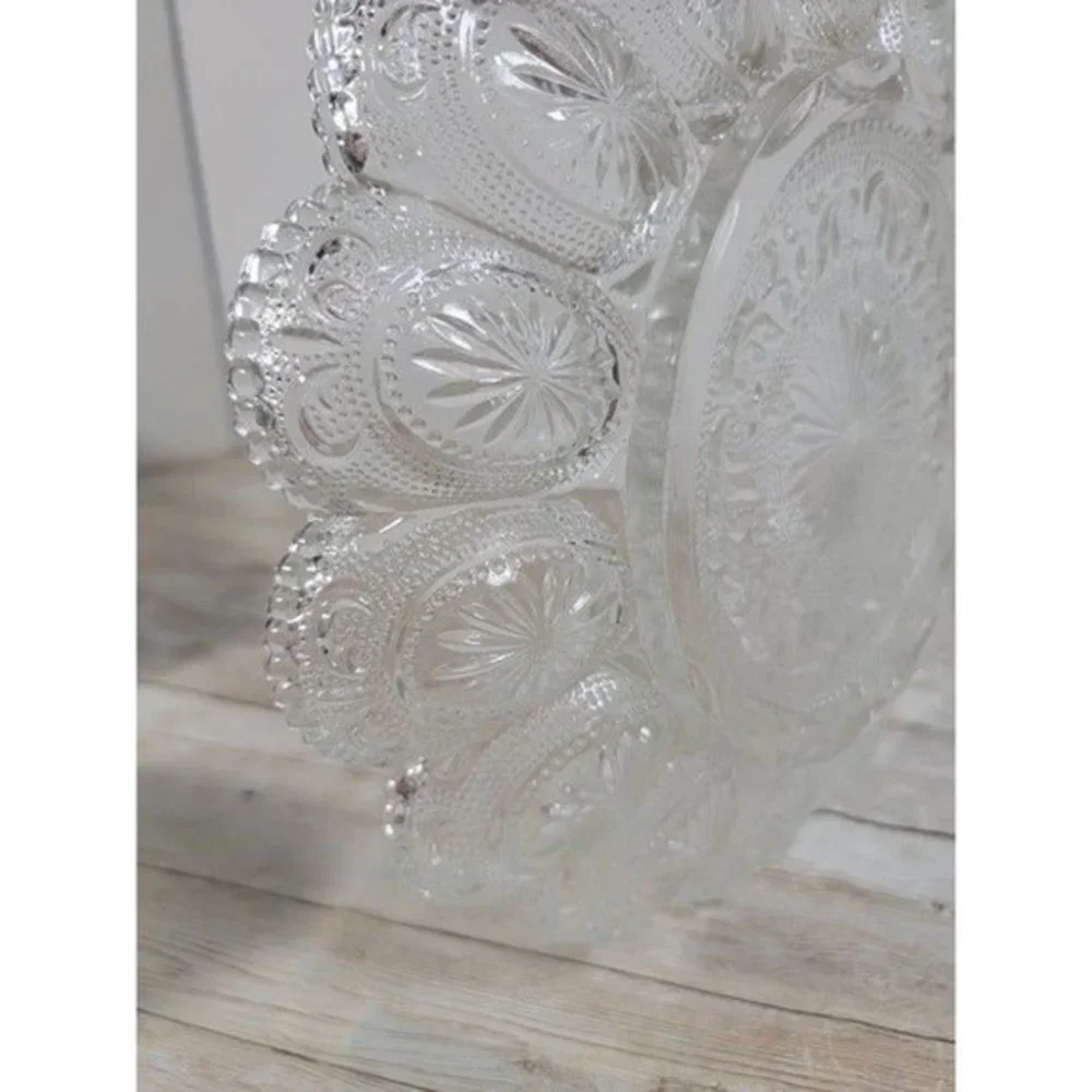 Beautiful Vintage LE Smith 15 Slot Deviled Egg Platter Serving Tray Clear Heavy‎